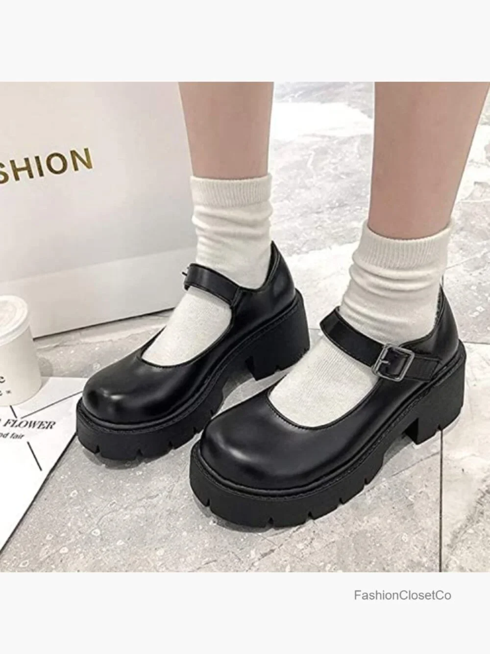 Platform Mary Janes Chunky Heel Ankle Strap Uniform Dress Shoes Gothic Lolita